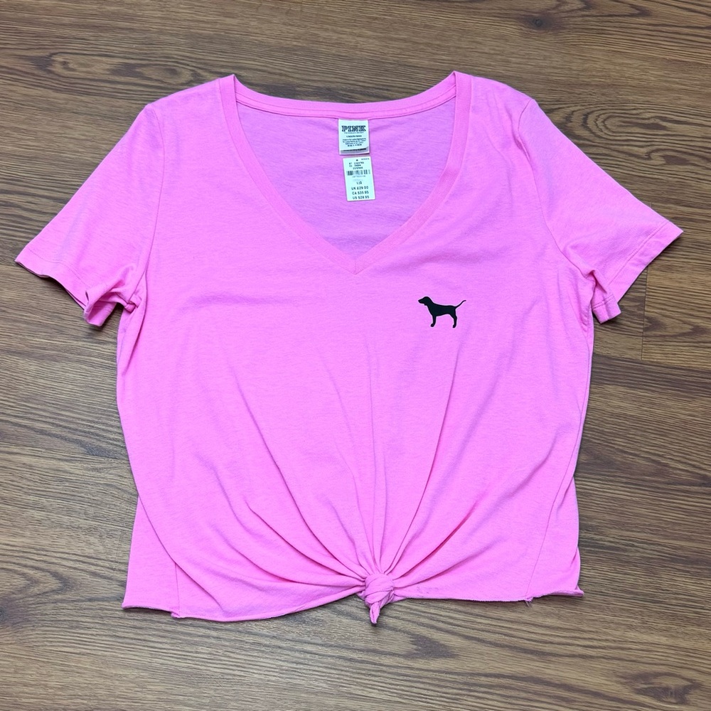 L Victoria’s Secret PINK tie front tee